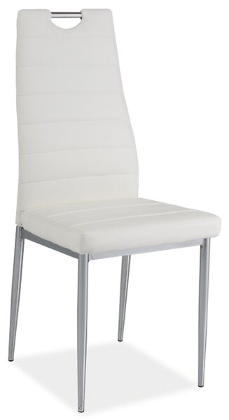 Jídelní čalouněná židle H-260 ekokůže bílá, chrom