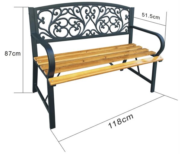 Zahradní lavice NERINA 118x87x52cm