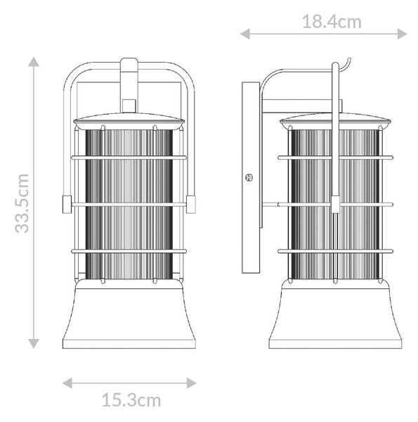 VENKOVNÍ NÁSTĚNNÉ SVÍTIDLO, 33,5/15,3/18,4 cm Elstead Lighting - Online Only svítidla, Online Only
