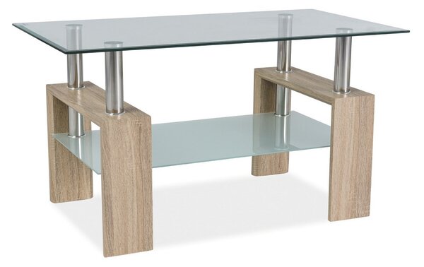 Konferenční stolek LISA III - dub sonoma a sklo