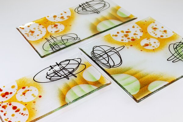 BDK-GLASS Skleněný tácek ART 25x14,5cm
