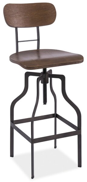 Barová židle DROP tmavý ořech a kov grafit