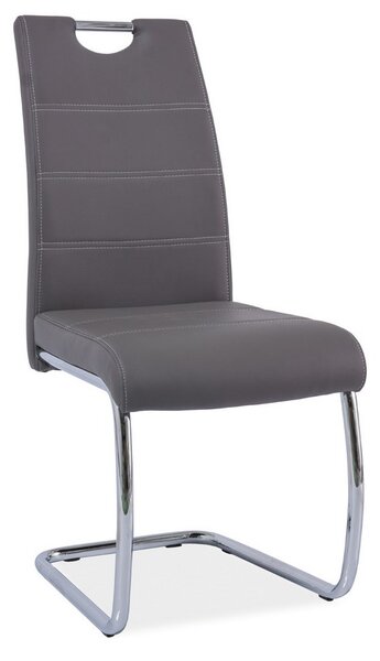 Jídelní čalouněná židle H-666 ekokůže šedá, chrom