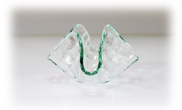 BDK-GLASS Skleněný svícen KVĚT - ornamentální sklo Grosfield