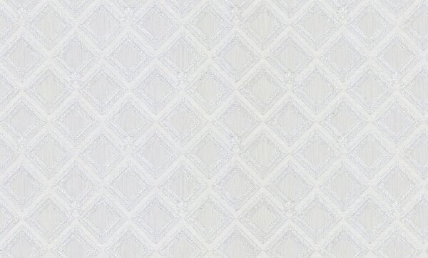 Luxusní bílo-stříbrná geometrická vliesová tapeta na zeď, GF62063, Gianfranco Ferre´Home N.3, Emiliana Parati