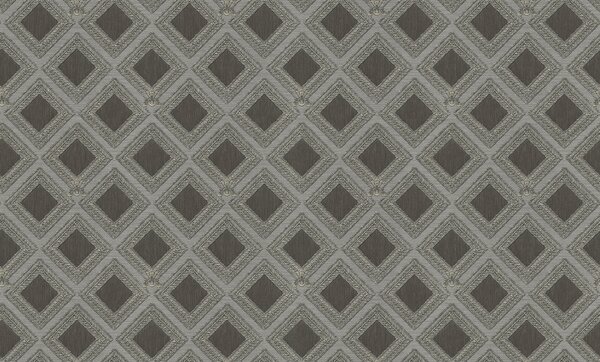 Luxusní hnědo-stříbrná geometrická vliesová tapeta na zeď, GF62061, Gianfranco Ferre´Home N.3, Emiliana Parati