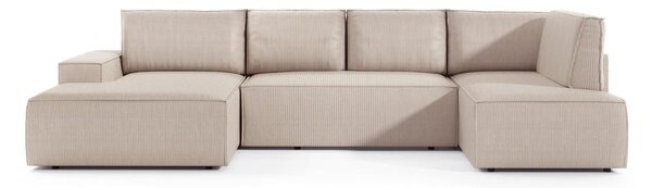 Rohová sedací souprava Fatime new (U) (béžovošedá + černá)