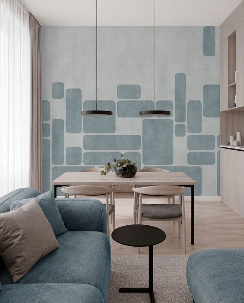 Fototapety Geometrický vzor ve světle modrých odstínech, Fototapety geometrie, w05141v2 : uwalls.cz