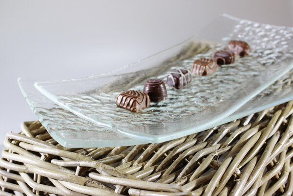 BDK-GLASS Skleněná mísa KAMENY 36x17cm - extra čirá