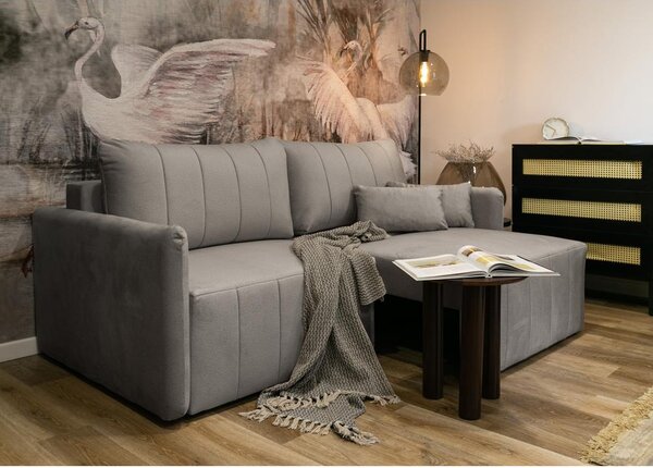 Pohovka Perkley (světle šedá + černá). Akce -17%