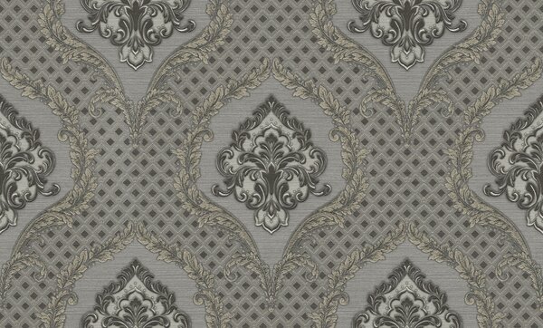 Luxusní hnědo-stříbrná zámecká vliesová tapeta na zeď, GF62032, Gianfranco Ferre´Home N.3, Emiliana Parati