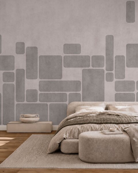 Fototapety Geometrický vzor v jemných odstínech šedé a růžové, Fototapety geometrie, w05141v1 : uwalls.cz
