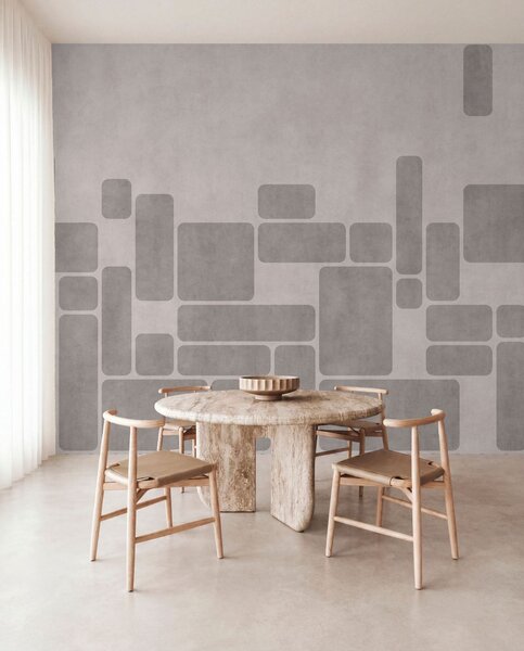 Fototapety Geometrický vzor v jemných odstínech šedé a růžové, Fototapety geometrie, w05141v1 : uwalls.cz