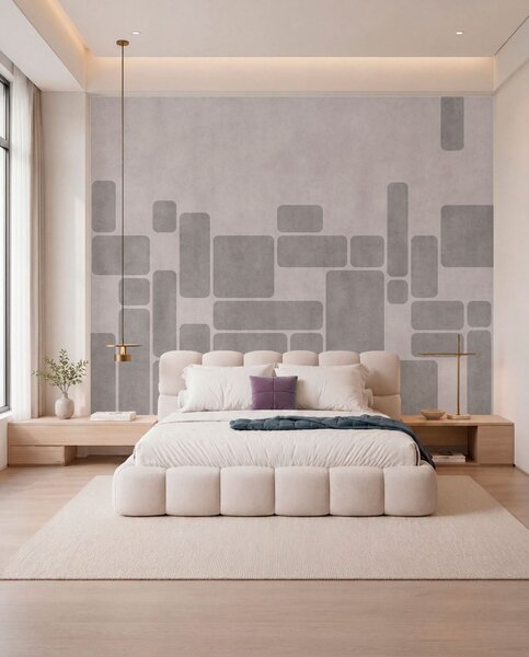 Fototapety Geometrický vzor v jemných odstínech šedé a růžové, Fototapety geometrie, w05141v1 : uwalls.cz