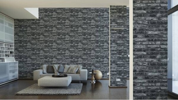 A.S. Création | Vliesová tapeta na zeď Black and White 36281-2 | 0,53 x 10,05 m | černá, šedá