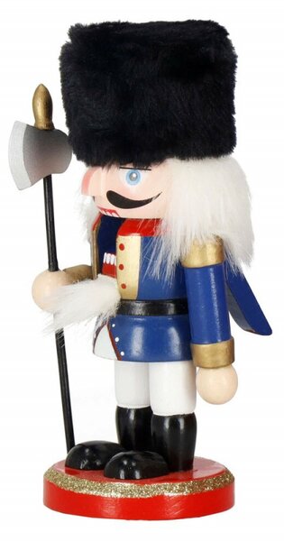 Louskáček - Voják s halapartnou 16cm modrý, vánoční dekorace