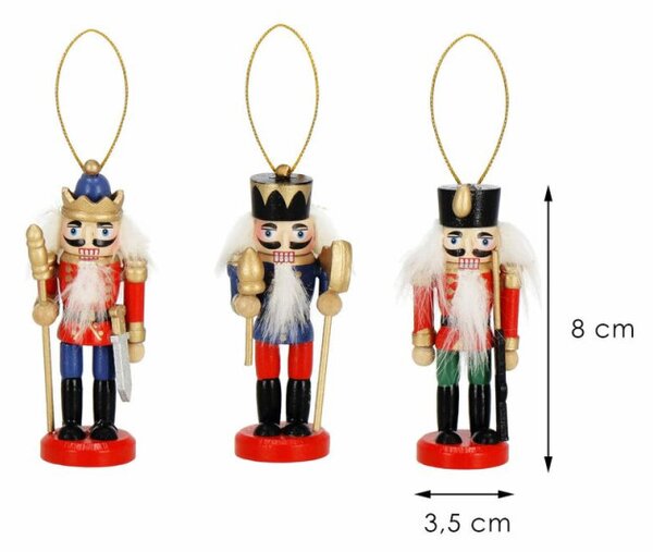 Sada Louskáčků - Vojáci ve zbroji 8cm 3ks, vánoční ozdoby