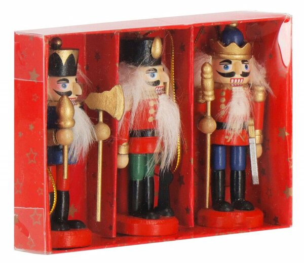 Sada Louskáčků - Vojáci ve zbroji 8cm 3ks, vánoční ozdoby