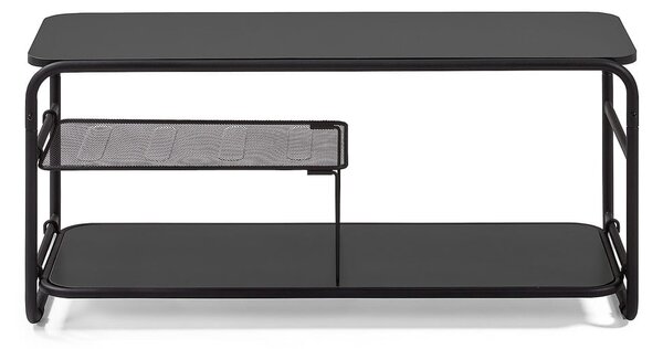 Černý televizní stolek Kave Home Academy, 98 x 46 cm