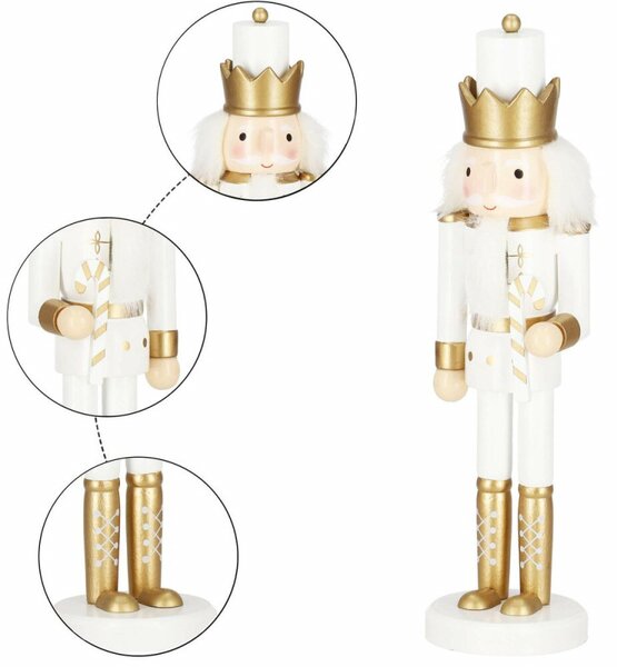 Louskáček - Král s hůlkou 30,5cm zlatý, vánoční dekorace