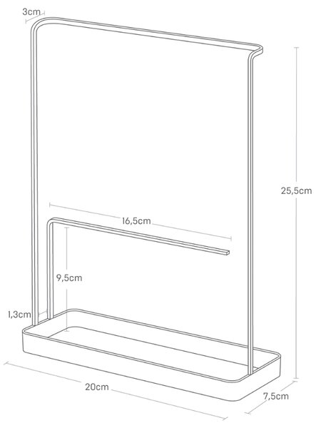 Bílý kovový stojan na šperky Yamazaki Tower 25,5 cm