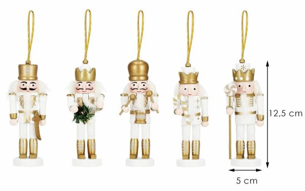 Sada Louskáčků - Vojáci ve zbroji 12,5cm 5ks, vánoční ozdoby