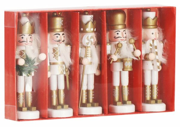 Sada Louskáčků - Vojáci ve zbroji 12,5cm 5ks, vánoční ozdoby