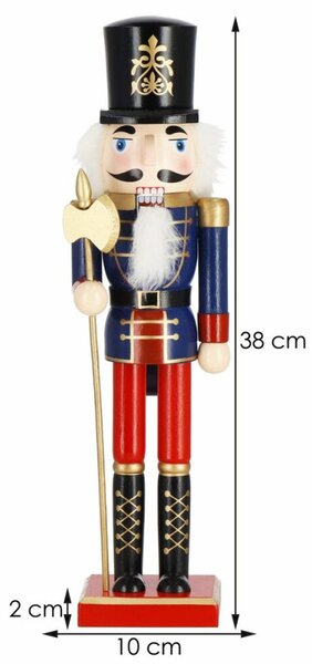 Louskáček - Voják s halapartnou 38cm modrý, vánoční dekorace