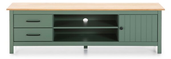 TV stolek z borovicového dřeva v zeleno-přírodní barvě 158x47 cm Miranda – Marckeric