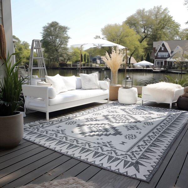 ELLE Decoration, Kusový koberec Gemini 106018 Silver z kolekce Elle – na ven i na doma, 120x170, šedá, chodba / předsíň