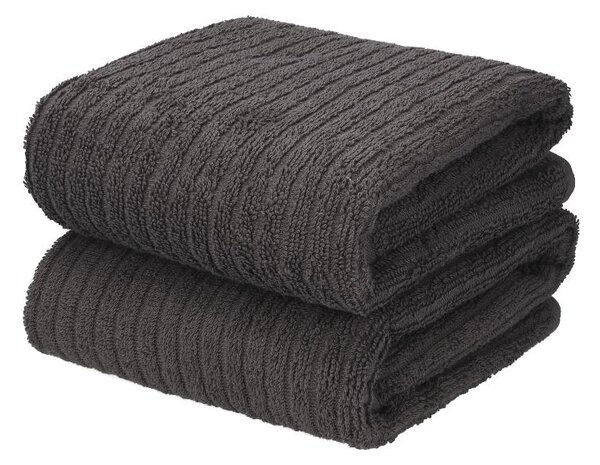 Livarno® Froté ručník, 50 x 100 cm, 2 kusy (tmavě šedá) (100396100001)