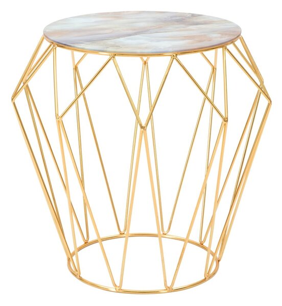 Konferenční stolek ve zlaté barvě Mauro Ferretti Start, ⌀ 52,5 cm