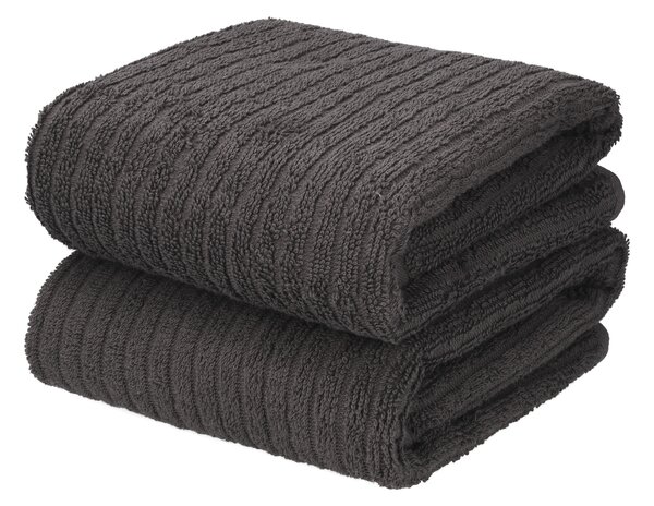 Livarno® Froté ručník, 50 x 100 cm, 2 kusy (tmavě šedá) (100396100001)