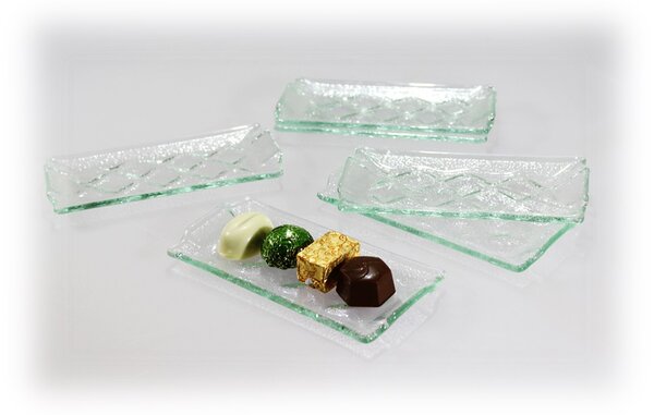 BDK-GLASS Sada 6ks čirých skleněných tácků