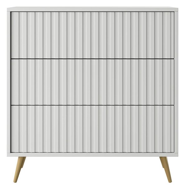 Komoda Biel B6 (bílá + zlatá). Akce -16%