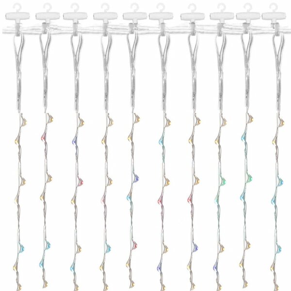 LED Nano světelný závěs - 3x2m, 200LED, 8 funkcí, ovladač, USB, IP44, multicolor