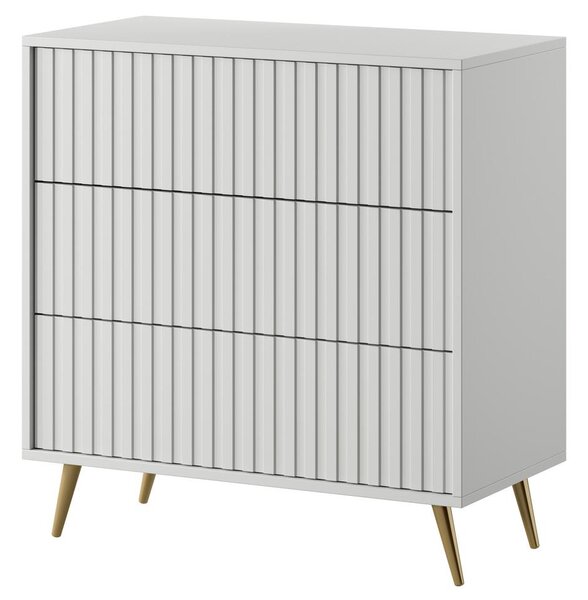 Komoda Biel B6 (bílá + zlatá). Akce -16%