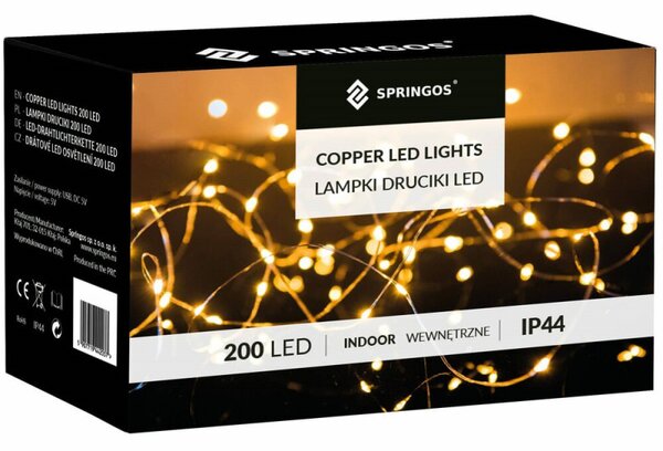 LED Nano světelný závěs - 3x2m, 200LED, 8 funkcí, ovladač, USB, IP44, multicolor