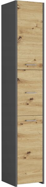 KOUPELNOVÁ SKŘÍŇKA SLOUPEK 30 cm 3 DVEŘE ANTRACIT MIX ARTISAN L-23