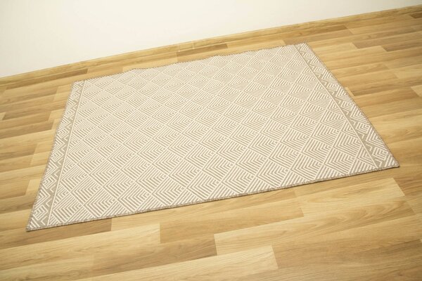 Balta Kusový koberec sisalový oboustranný Brussels 205740/10610 Geometrický béžový krémový Rozměr: 140x200 cm