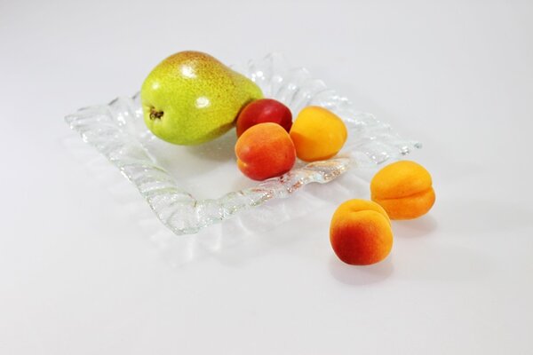 BDK-GLASS Čtvercový skleněný tácek BOND 20x20cm - extra čirý