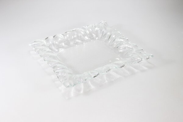 BDK-GLASS Čtvercový skleněný tácek BOND 20x20cm - extra čirý