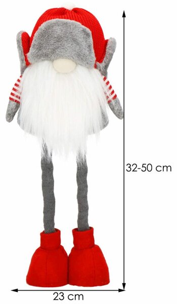 Skřítek GNOM s kulichem - výška 32-50cm, vánoční dekorace