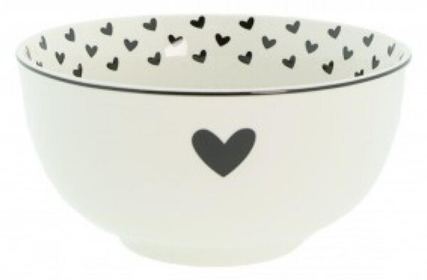 Clayre & Eef Porcelánová miska se srdíčkem Love Birds