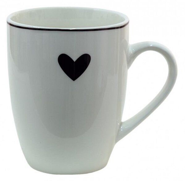 Clayre & Eef Porcelánový hrnek se srdíčkem Love Birds