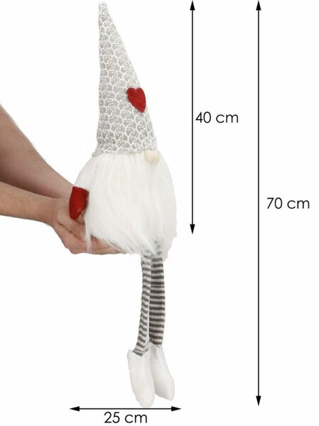 Skřítek GNOM s dlouhými nohami 70cm, vánoční dekorace
