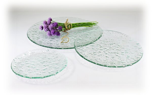 BDK-GLASS Kulaté skleněné talíře NATURE MOON Průměr: 21cm