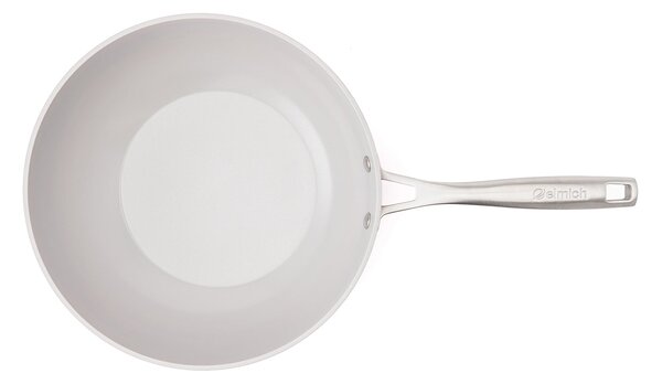 Elmich Nepřilnavá keramická pánev wok Zen Ø 28 cm - hnědá