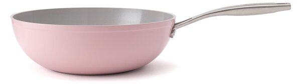 Elmich Nepřilnavá keramická pánev wok Zen Ø 28 cm - růžová