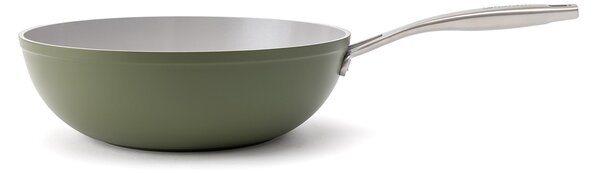 Elmich Nepřilnavá keramická pánev wok Zen Ø 28 cm - olivově zelená